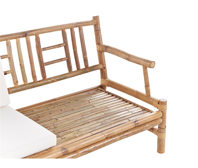 Beliani Conjunto lounge Madeira de bambu RICCIONE Castanho