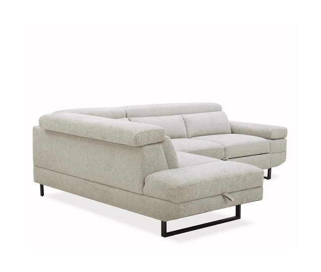 Sofá de canto com cama SWAN Cinza Claro