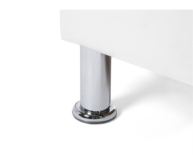 Beliani Cama con almacenaje Piel sintética METZ 168x217 Branco