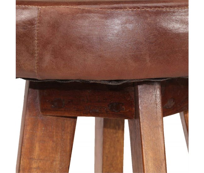 Juego de dos taburetes de bar de diseño, asiento Castanho