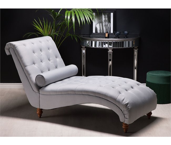 Beliani Chaise longue Poliéster MURET Cinza Claro