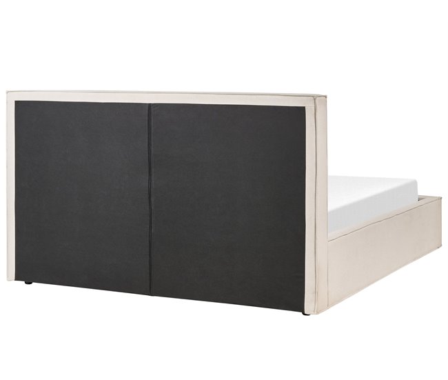 Beliani Cama com estrado Poliéster MOISSAC 197x224 Bege