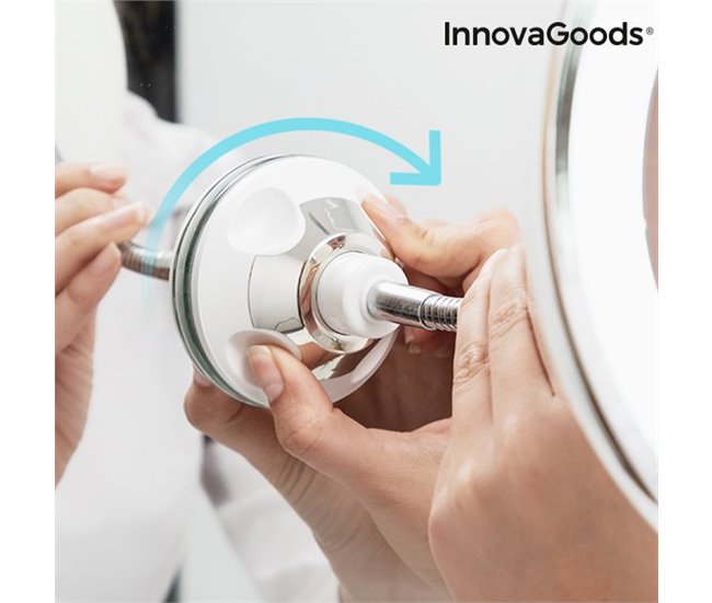 Espelho de Aumento LED com Braço Flexível e Ventosa IG814786 Branco