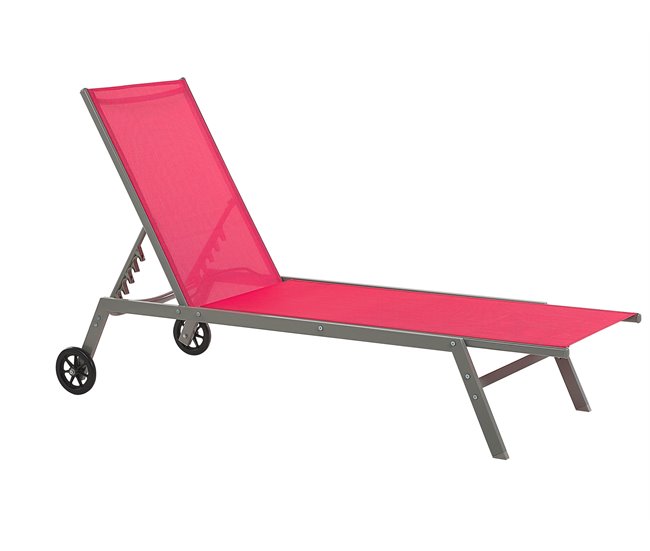 Beliani Cadeira lounge/relax LEVANZO Vermelho
