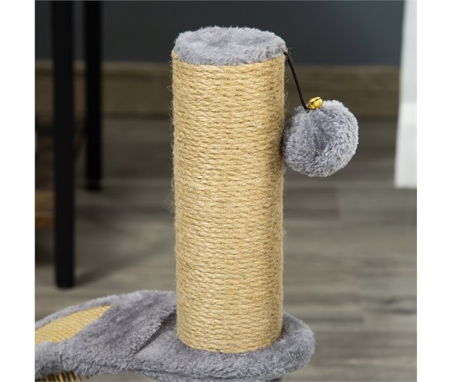Arranhador para Gatos Aglomerado, Pelúcia e Juta PawHut Cinza
