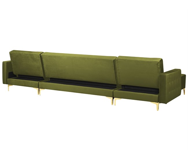 Beliani Sofá-cama Veludo ABERDEEN Verde