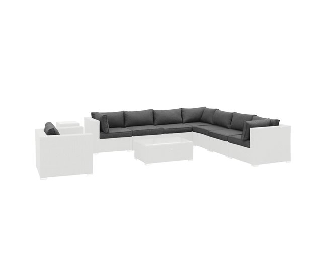 Conjunto de capas de almofadas para mobiliário de jardim Venezia Cinza Escuro