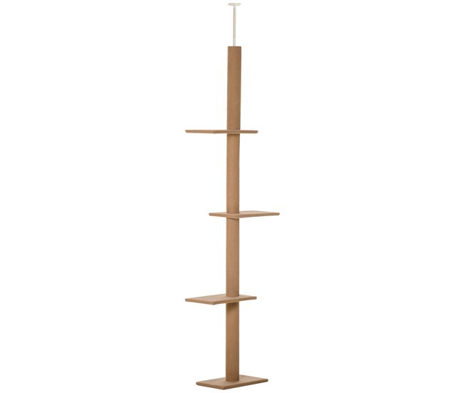 Arranhador para Gatos Aglomerado de Madeira, Flanela e Sisal Castanho