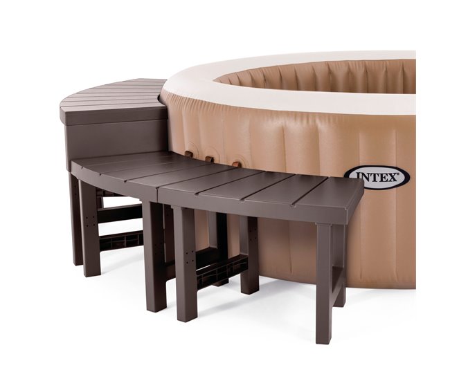INTEX Pacote de 2 bancos médios e 2 grandes para um spa circular Castanho