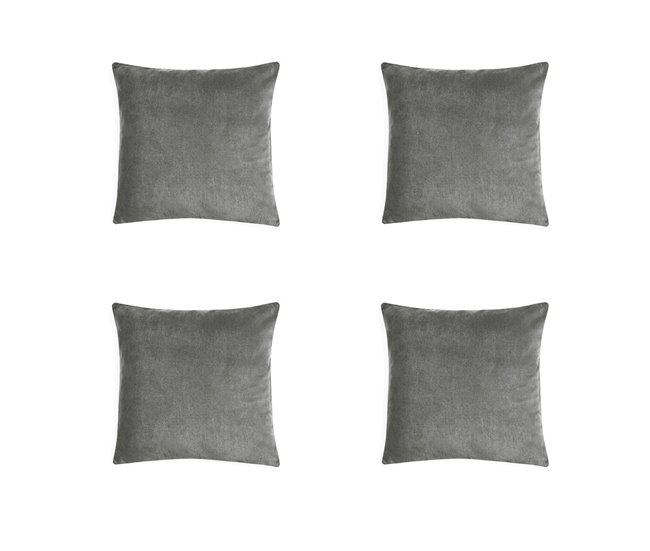  Acomoda Textil - 4 capas de almofada em veludo. Cinza