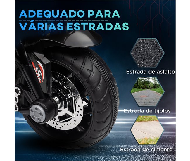 Mota para Crianças PP e Metal HOMCOM Preto