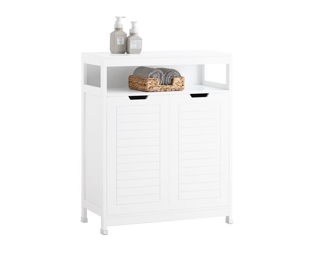 Armário de banho multifunções com 2 portas BZR121-W SoBuy Branco