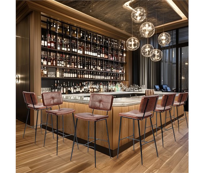 MEUBLES COSY Conjunto De Cadeiras De Bar Confortáveis E Duráveis Castanho
