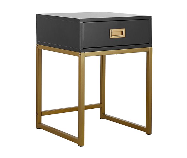 Beliani Mesa auxiliar LARGO 40x40 Preto