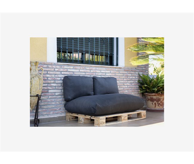 Conjunto de 3 almofadas de paletes COZY Antracite