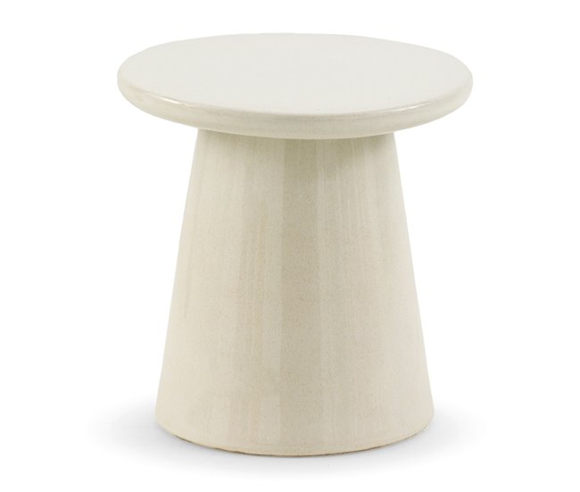 Banqueta/auxiliar em cerâmica Creme