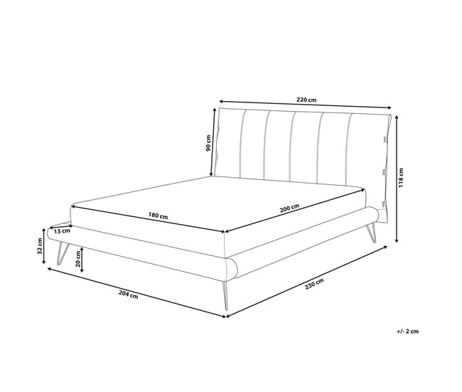 Beliani Cama com estrado Pele sintética BETIN 220x230 Areia