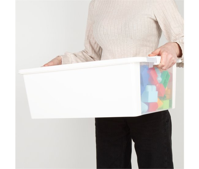 Curver Caixa de arrumação com tampa Bi-Box 26L Branco
