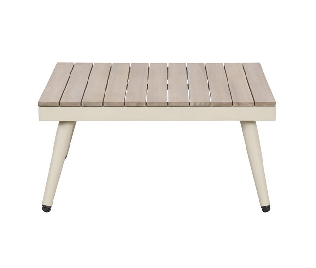 Set de jardim BIARRITZ com sofá e mesa de centro branca Branco/ Madeira