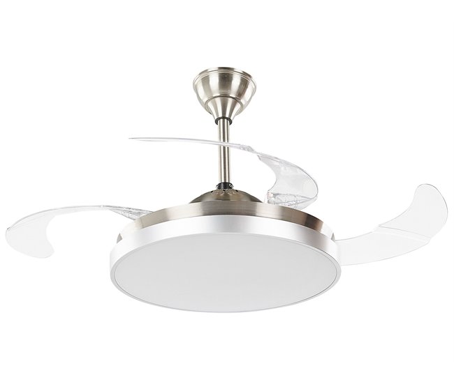 Beliani Lâmpada de teto com ventilador IBAR Transparente