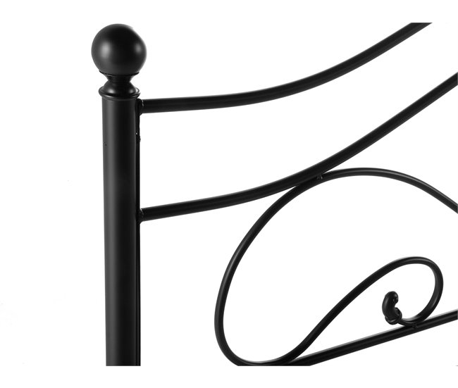 Beliani Cama com estrado Metal LYRA 182x209 Preto