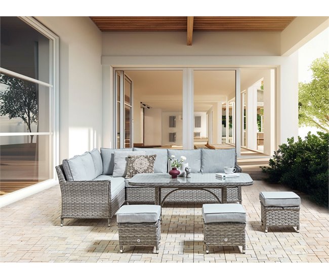 Beliani Conjunto lounge LACONA Cinza Escuro