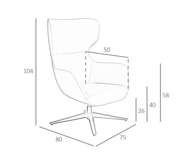 ANGEL CERDA Poltrona em tecido branco Nogal