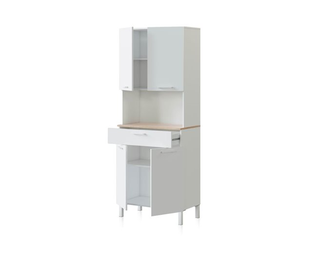 Armário de cozinha Colin 4 Portas 72 Natural/ Branco