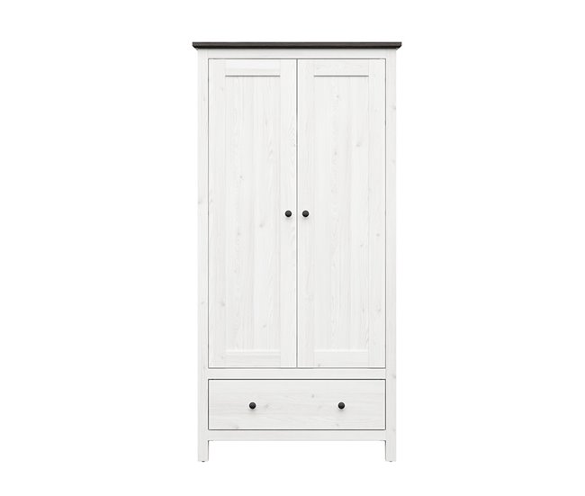 Armário de 2 portas com 1 gaveta Duck Branco/ Madeira