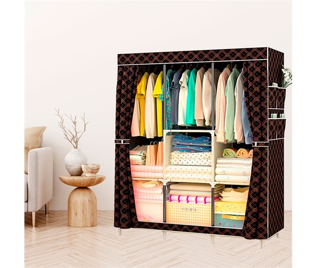 Guarda-roupa de Tecido com Bolsos Laterais Nyana Home Estampado