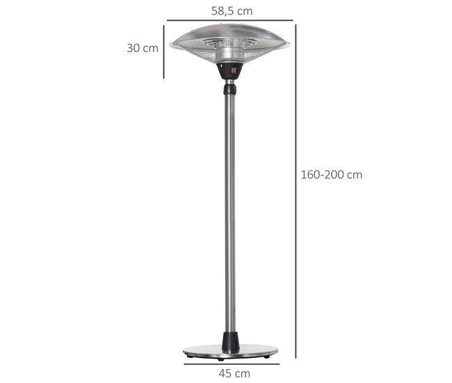 Aquecedor de Jardim Elétrico Prata