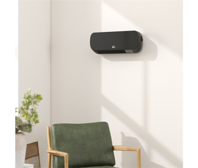 Aquecedor Cerâmico de Parede ABS e PP HOMCOM Preto