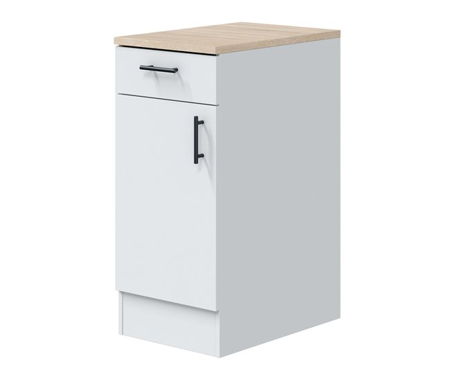 Módulo baixo de cozinha kira com porta, gaveta e prateleira