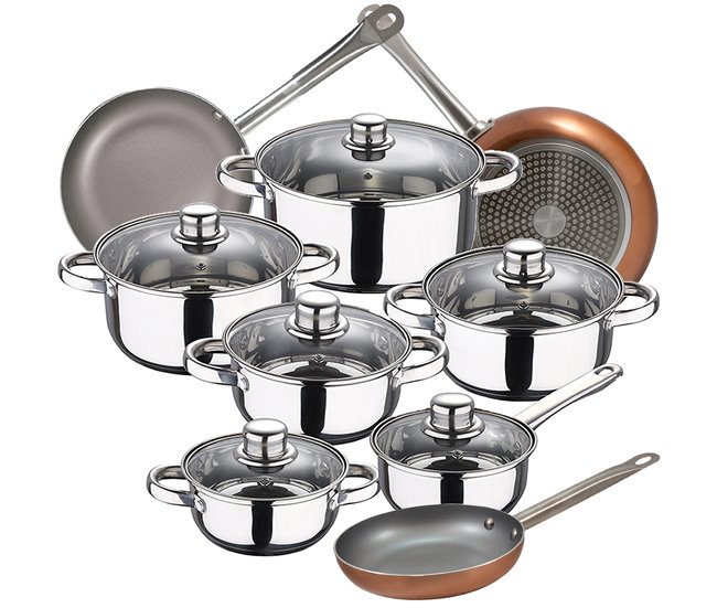 Bateria de cozinha 12 peças com jogo de patch Multicor