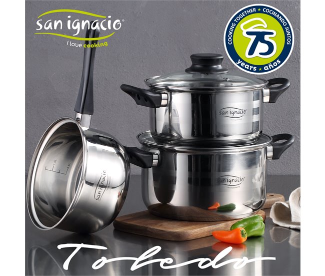Bateria de cozinha de 5 peças Cinza