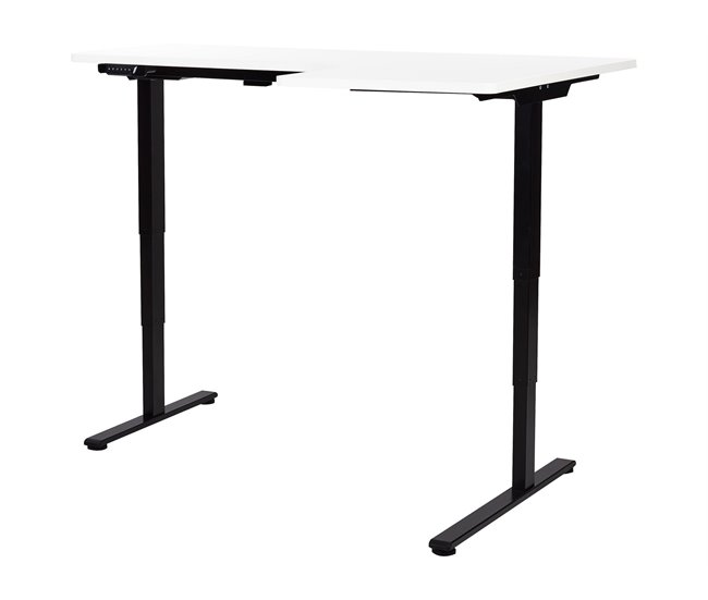 Beliani Escritorio ajustable DESTINES 160x109 Branco/ Preto