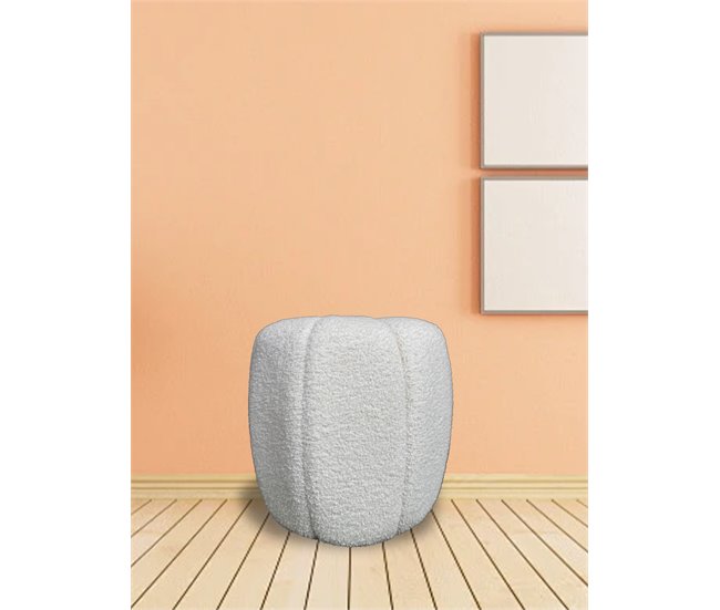 Puff redondo GAEL 42x42cm cor branco Bege