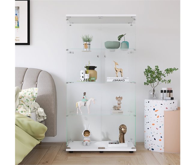 Armário de exposição, armário alto, sala de estar, cozinha 80 Branco