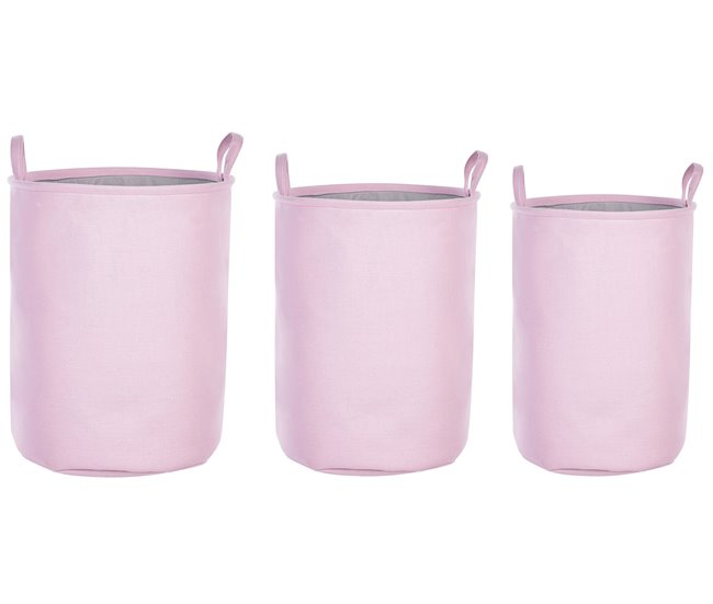 Beliani Cesto de roupa ARCHA Rosa