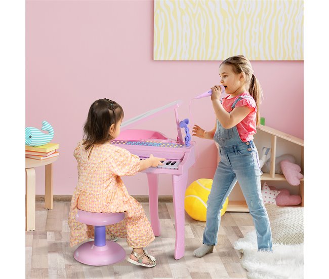 Piano para Crianças ABS HOMCOM Rosa