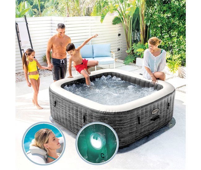 Jacuzzi insuflável Greystone Deluxe 4 pessoas INTEX Cinza
