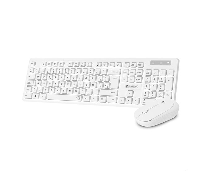 Teclado e Rato sem Fios SUBKBCCSSW11 Branco