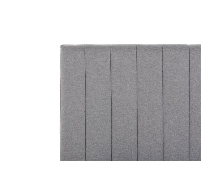 Beliani Cama com estrado Poliéster POITIERS 151x215 Cinza Claro