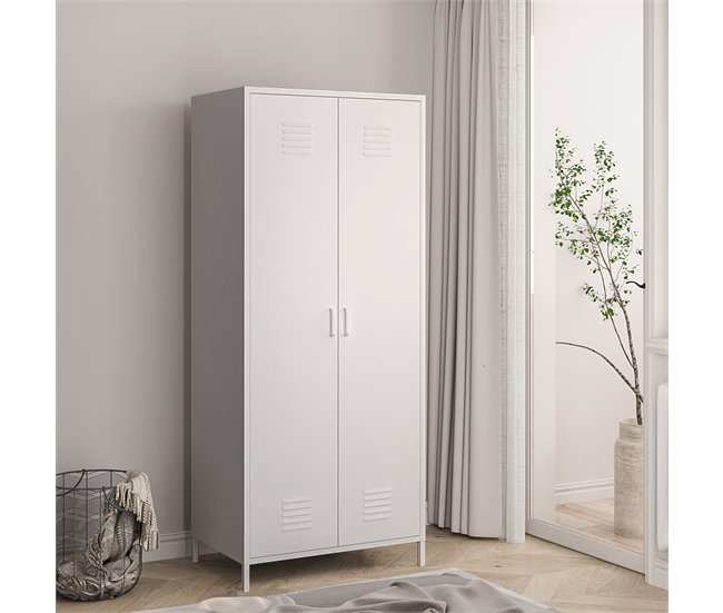 Armário de roupeiro Seinäjoki em aço 76 Branco