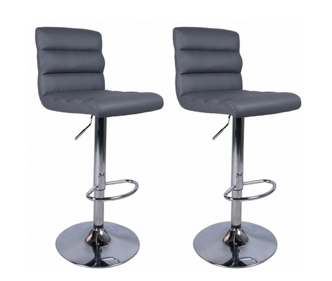 Conjunto de 2 bancos ajustáveis PALM Cinza Escuro