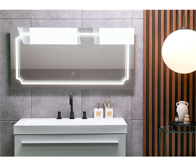 Beliani Espejo de baño ARROMACHNES Cinza