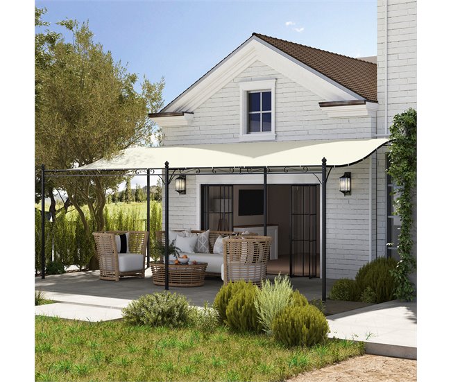 Pérgola Metal Outsunny, varanda e jardim - estructuras externas Cru