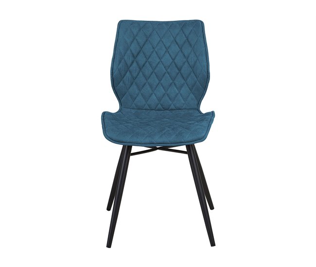 Beliani Silla de comedor LISLE Azul Marino