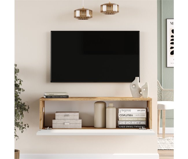 Suporte para TV de parede Lapinlahti aglomerado [en.casa] 100 Branco