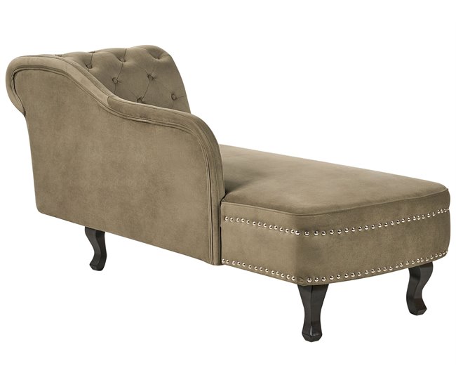Beliani Chaise longue versão à direita Veludo NIMES Verde